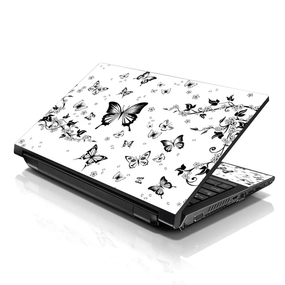 LSS 15.6 & 17.3 Inches Laptop Notebook Skin Sticker Decal - Butterflies Floral